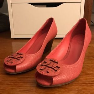 Tory Burch Sally wedges in tumbled leather